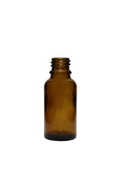 Braunglasflasche 20ml, Mündung DIN18  Lieferung ohne Verschluss, bei Bedarf bitte separat bestellen.
